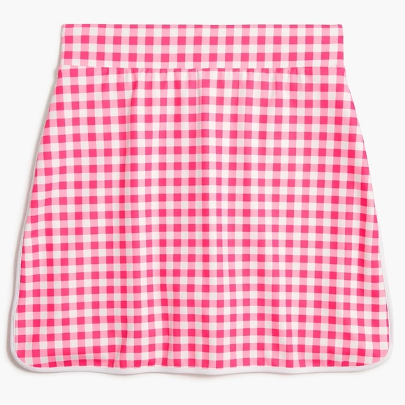 NWT J. Crew Check Print Active Skort in Pink/White size Small - Picture 3 of 7